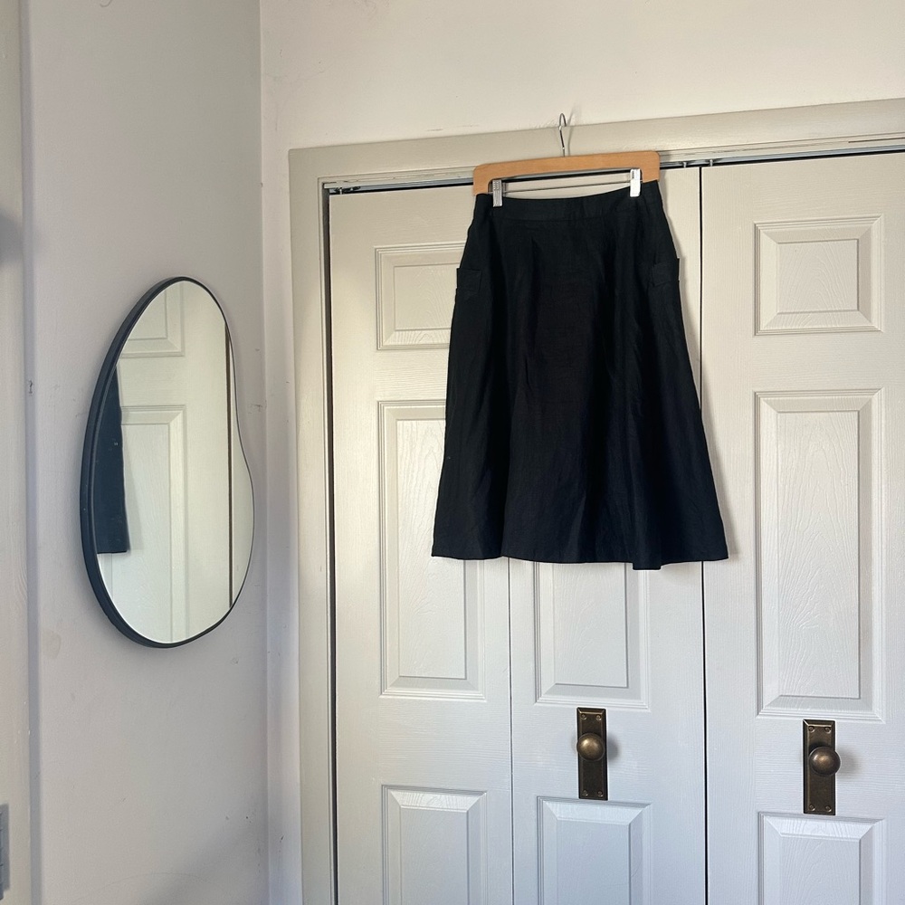 Grace Elements Black Button-Front A-Line Skirt - image 3